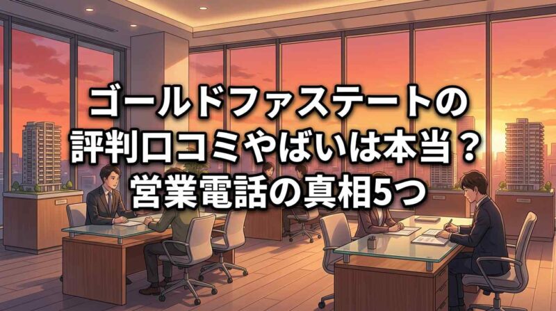 ゴールドファステートの評判・口コミやばいは本当？嘘？営業電話の真相5つと大事な考え方