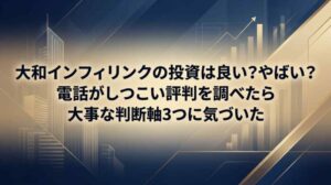 大和インフィリンクの投資は良い？やばい？電話がしつこい評判を調べたら大事な判断軸3つに気づいた