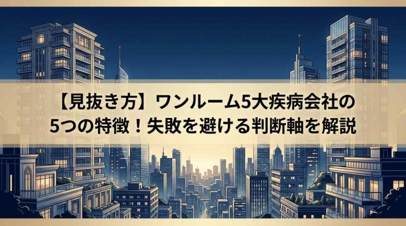 【見抜き方】ワンルーム5大疾病会社の5つの特徴！失敗を避ける判断軸を解説
